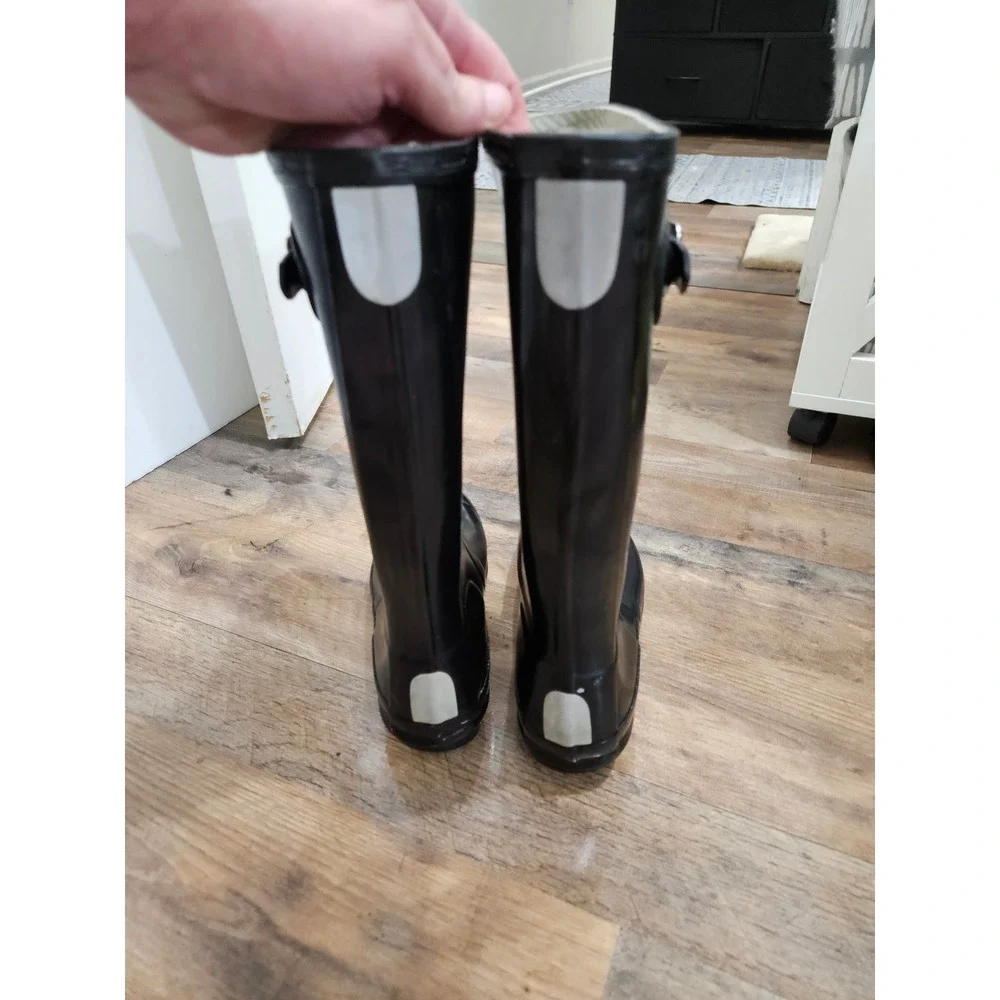 Hunter Original Kids Gloss Black Rain Boots W23991 Waterproof Tall Boots US 5G/4